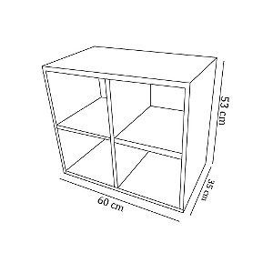 Biblioteca Cubo Aéreo Em Mdf Natural [F031]