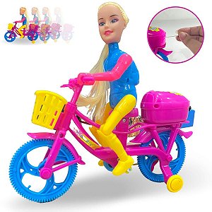 Boneca Com Bicicleta Ciclista Pedala Brinquedo De Fricção [F114]