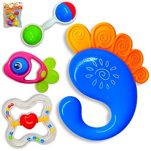Brinquedo Para Bebê Chocalho Infantil Mordedor Colorir - UNID / 288 [F114]