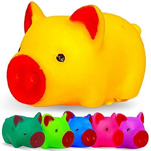 Brinquedos De Banho Para Bebês Kit Quatro Porquinho Vinil  [F114]