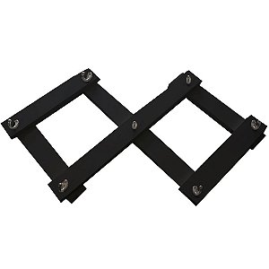 Cabideiro De Parede Sanfona Preto Em Mdf [F031]