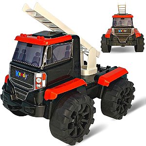 Caminhão Truck Bombeiro Grande Brinquedo Plástico Carro [F114]