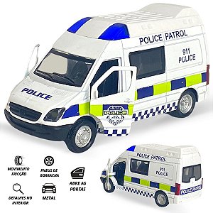 Carrinho De Ferro Miniatura Van Da Polícia Abre As Portas - UNID / 12 [F114]