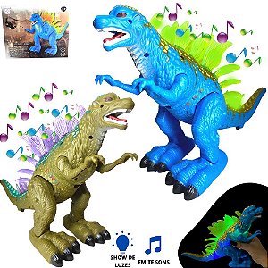 Dinossauro De Brinquedo Godzilla Anda C/ Som E Luz Monstro [F114]