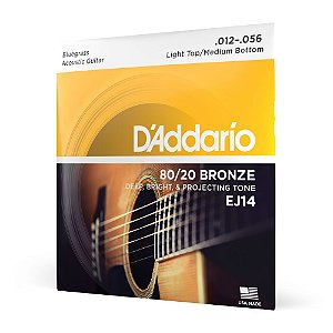 Encordoamento Violão Aço 12-56 D Addario 80/20 Bronze EJ14 [F035]