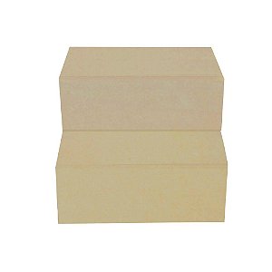 Escada Auxiliar  2 Degraus Em Mdf Natural [F031]