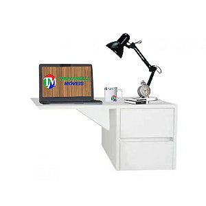 Escrivaninha Suspensa Mesa Para Notebook Branca Em Mdf [F031]