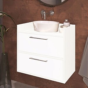 Gabinete Banheiro Suspenso 2 Potas Em Mdf Branco [F031]