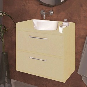 Gabinete Banheiro Suspenso 2 Potas Em Mdf Natural [F031]