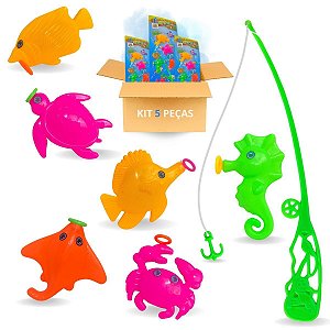 Kit 5 Pescaria Pega Peixe Brinquedo Infantil C/vara De Pesca [F114]