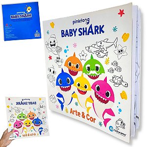 Livro De Colorir Baby Shark Arte E Cor Infantil 36 Páginas [F114]