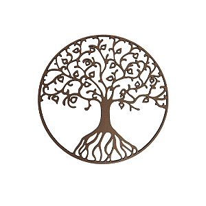 Mandala 30 Cm Arvore Frutos Vida Mdf 3mm Natural [F031]