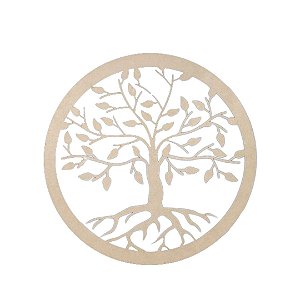 Mandala 30 Cm Arvore Raizes Mdf 3mm Natural [F031]