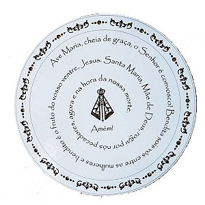 Mandala Oração Ave Maria Mdf Branco 30 Cm [F031]