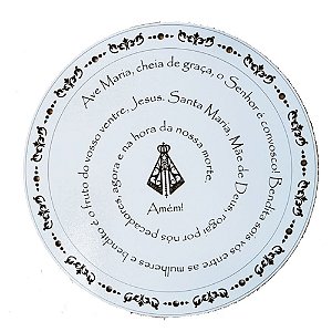 Mandala Oração Ave Maria Mdf Branco 60 Cm [F031]