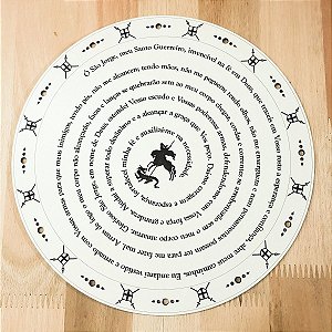 Mandala Oração De São Jorge Em Mdf 60 Cm Branco [F031]