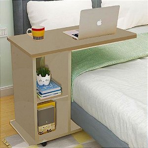 Mesa Com Rodizio Em Mdf Natural [F031]