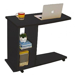 Mesa Com Rodizio Em Mdf Preto [F031]