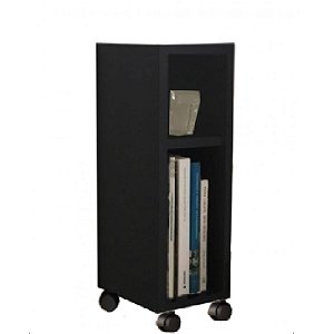Mesa De Cabeceira Nicho Em Mdf Preto Com Rodizio [F031]