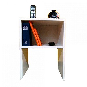Mesa De Cabeceira Simples Em Mdf Branco [F031]