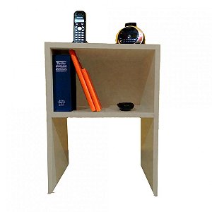 Mesa De Cabeceira Simples Em Mdf Natural [F031]