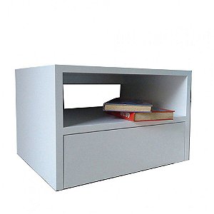 Mesa De Cabeceira Suspensa 1 Gaveta Em Mdf Branco [F031]