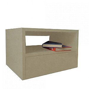 Mesa De Cabeceira Suspensa 1 Gaveta Em Mdf Natural [F031]