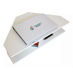 Mesa Notebook Suspensa Canto Branco Em Mdf [F031]