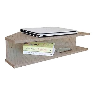 Mesa Notebook Suspensa Canto Madeirado Em Mdf [F031]