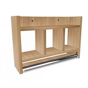 Nicho De Parede Para Banheiro Porta Toalha Em Mdf Madeirado [F031]