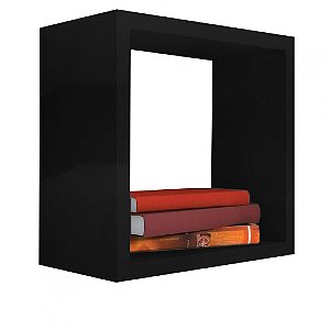 Nicho Decorativo 25x25x20 Cm Em Mdf Preto [F031]