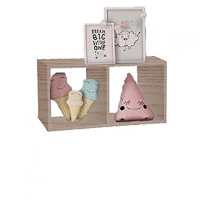 Nicho Duplo 30x15x20 Cm Em Mdf Madeirado [F031]