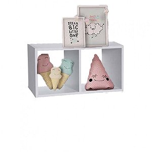 Nicho Duplo 50x25x20 Cm Em Mdf Branco [F031]