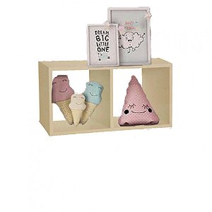 Nicho Duplo 50x25x20 Cm Em Mdf Natural [F031]