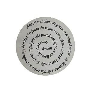 Oração Ave Maria Mandala 30 Cm Gravado Mdf 3mm Branco [F031]