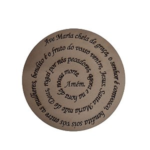Oração Ave Maria Mandala 30 Cm Gravado Mdf 3mm Natural [F031]