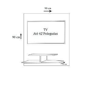 Painel Para Tv Até 32 Polegadas Preto Em Mdf [F031]