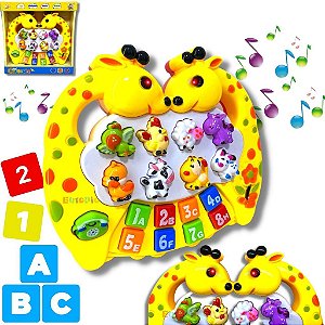 Piano Infantil Teclado Musical Educativo Com Som De Animais Brinquedo [F114]
