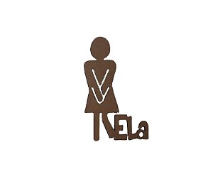 Plaquinha Para Banheiro Feminino Ela 3mm Natural [F031]