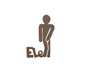 Plaquinha Para Banheiro Masculino Ele 3mm Natural [F031]