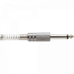 Plug P10 Mono Metal Niquelado Com Mola Genérico Storm - PCT / 50 [F002]