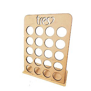 Porta Cápsulas Três Corações Grande Mdf Natural [F031]