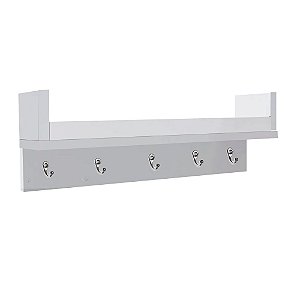 Porta Chaves Com Prateleira Branco Em Mdf [F031]
