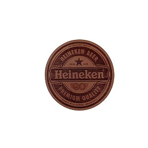 Porta Copo Heineken Natural Em Mdf [F031]