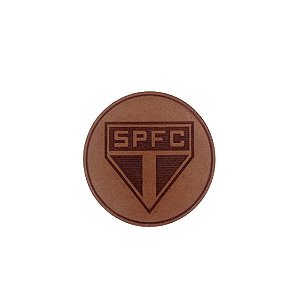 Porta Copo Time  São Paulo Natural Em Mdf [F031]