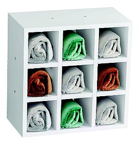 Porta Toalhas 9 Lugares Em Mdf Branco [F031]