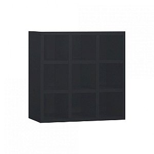 Porta Toalhas 9 Lugares Em Mdf Preto [F031]