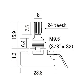 Potenciômetro A500K Instrumentos/Equipamentos CTS-A500-S [F035]