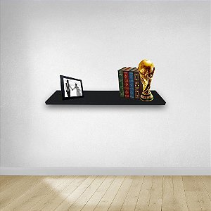 Prateleira Simples 30x15 Cm Com Suporte Em Mdf Preto [F031]