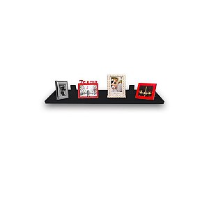Prateleira Simples 70x15 Cm Com Suporte Em Mdf  Preto [F031]